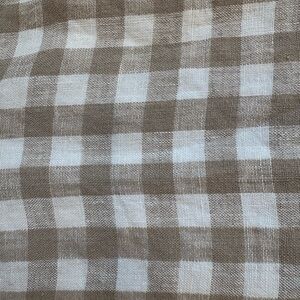 European linen gingham duvet cover in cafe